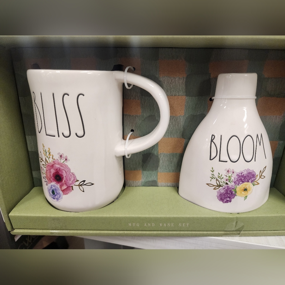 Rae Dunn Two Piece Mug & Vase Gift Set